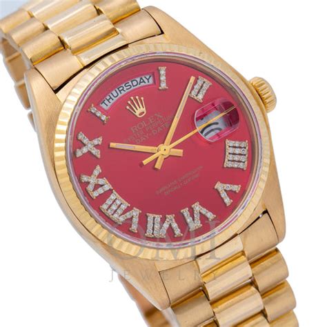 rolex day date 18038 1938 red gradient|Rolex 18038 gold bracelet.